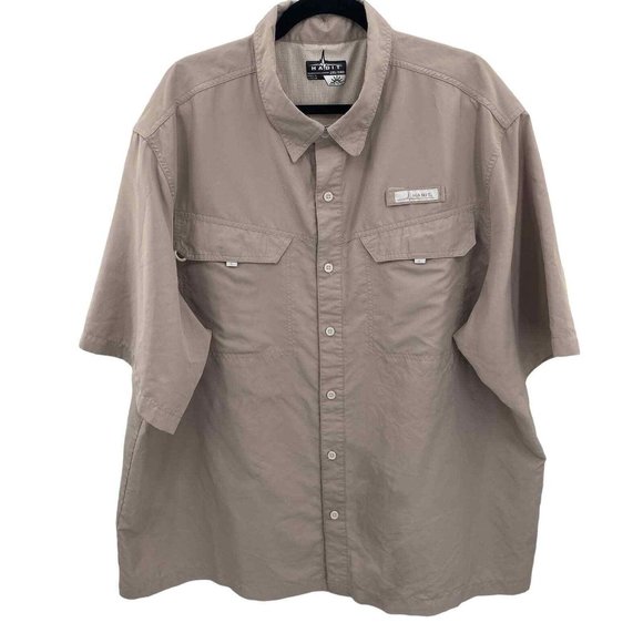 Habit Other - Habit Button Front Fishing Shirt Men 2XL Brown Polyester 40+ Solar Factor Vented
